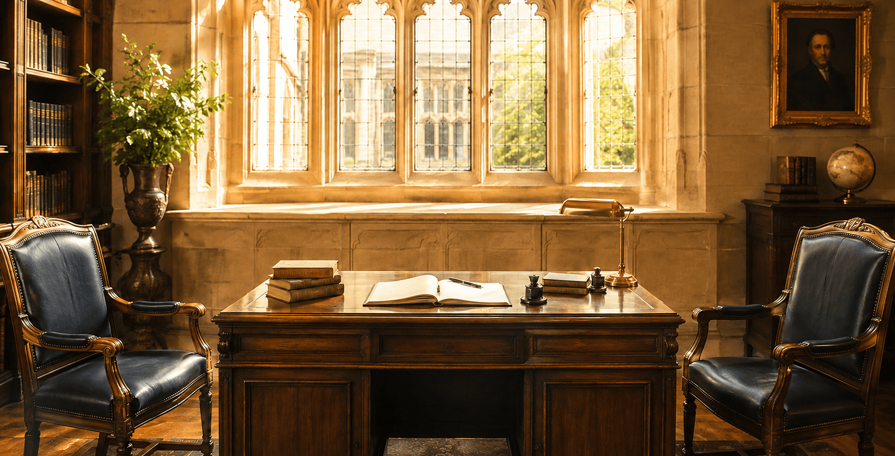 A bright collegiate study prepared for one-to-one tuition